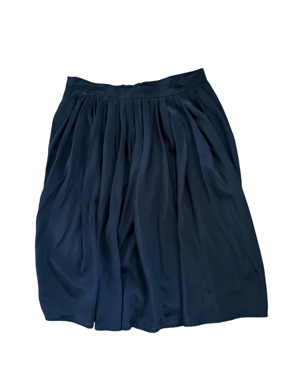 VTG Anne Klein ll 100% SILK Pleated Skirt Sz 14 Knee Length Business Career